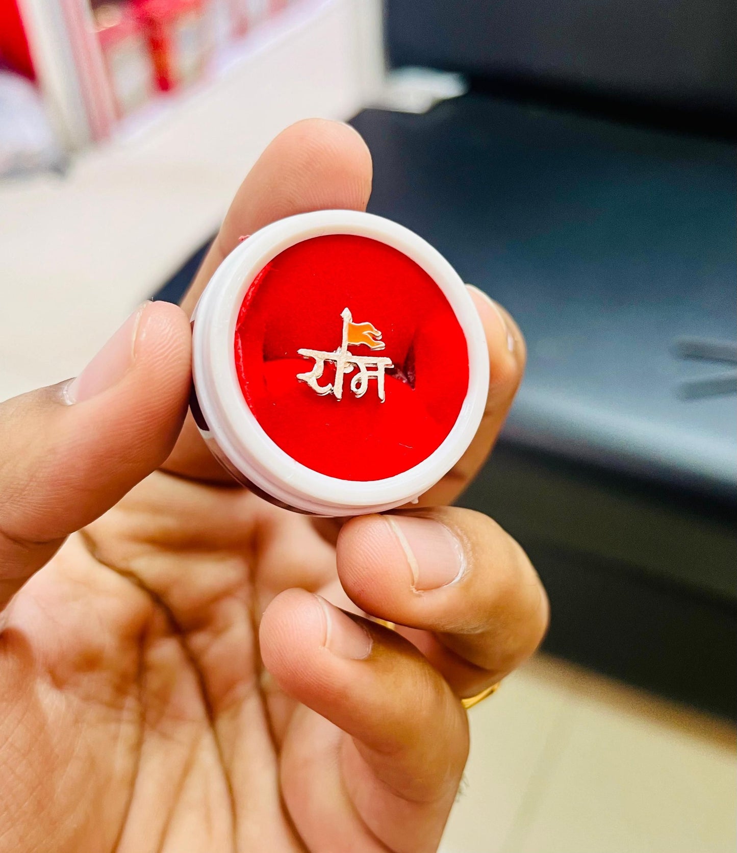 Single Shree Ram Silver-Plated Earrings for Men – Stainless Steel Finish