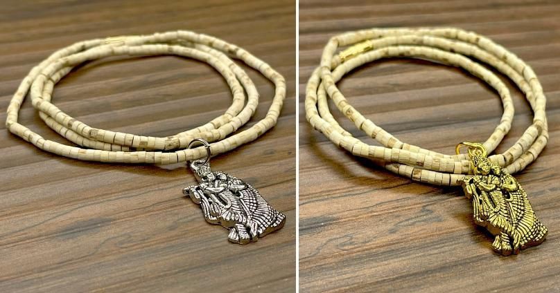 Vrindavan Tulsi Mala with Pendant – Spiritual Wooden Beads