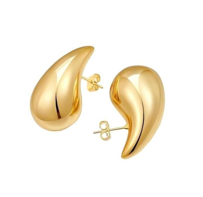 Sparkle Your Way – Celebrity Style Teardrop Gold Earrings (Bottega Inspired)