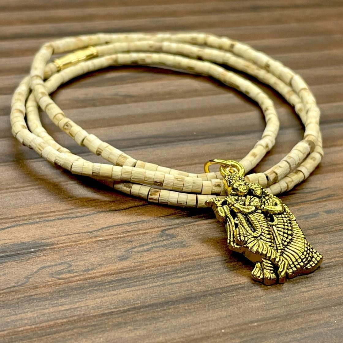Vrindavan Tulsi Mala with Pendant – Spiritual Wooden Beads