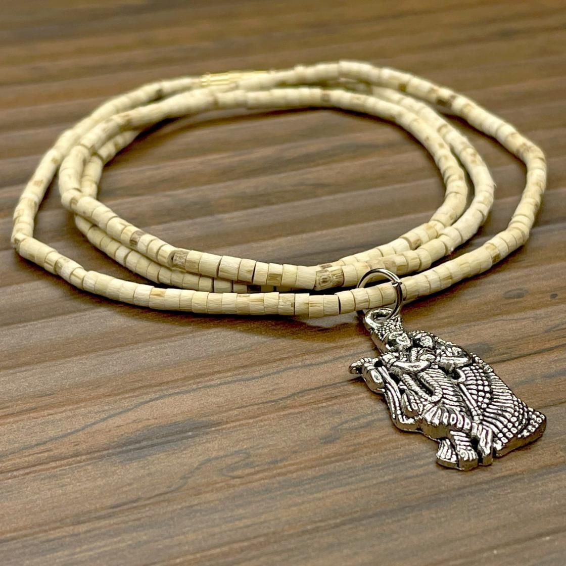 Vrindavan Tulsi Mala with Pendant – Spiritual Wooden Beads